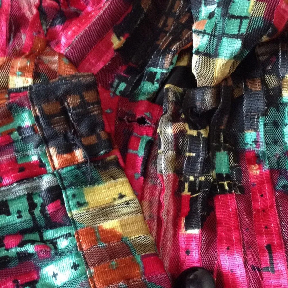 City Girl Nancy Bolen Women's Multicolor Cropped Jacket Size S Christmassy Party - Picture 7 of 7